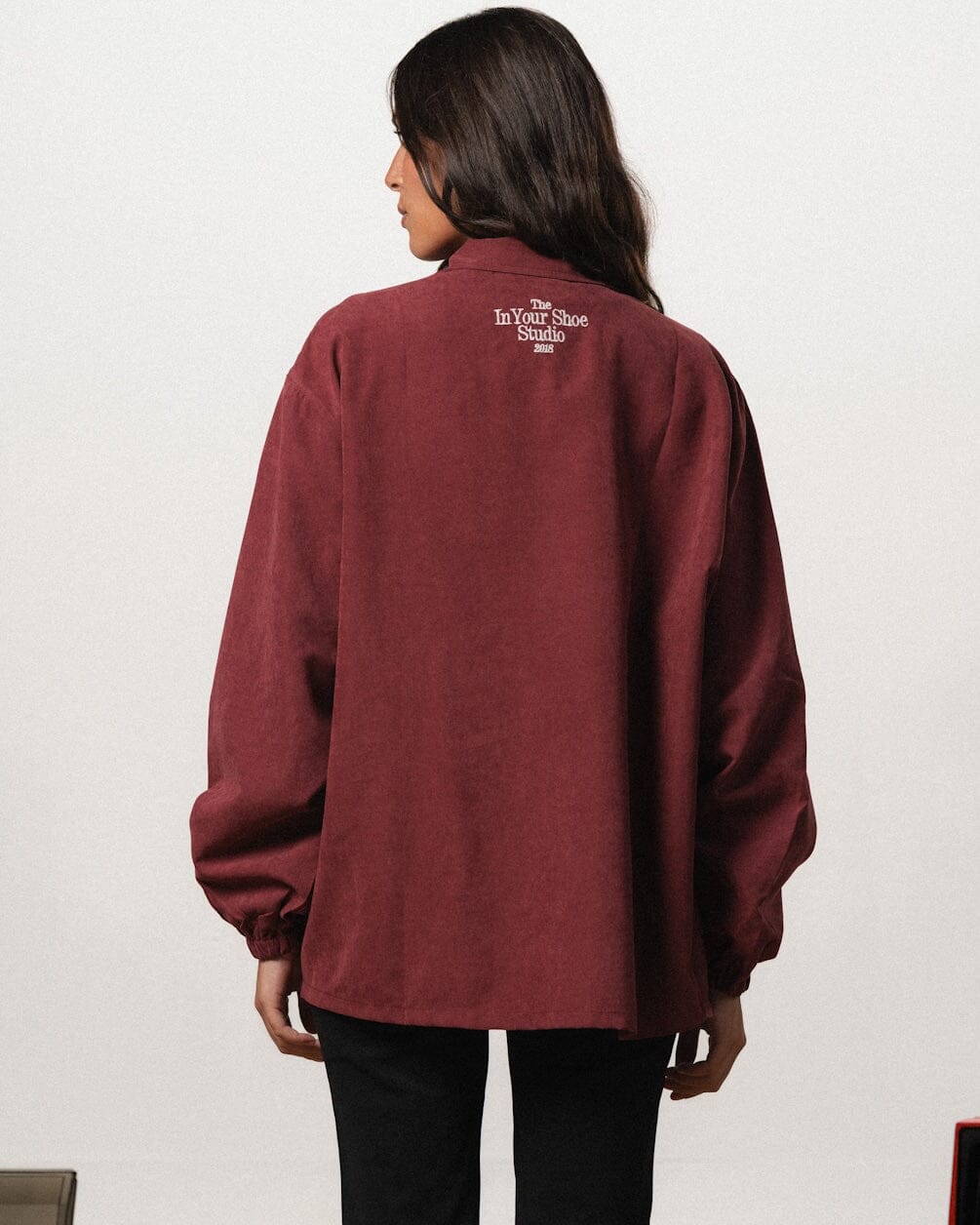 Burgundy Oversized Textured Windbreaker Windbreaker IN YOUR SHOE L