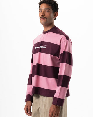 Burgundy & Pink Striped Daydreamer Boxy Long Sleeves Long Sleeves IN YOUR SHOE