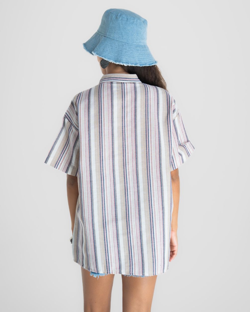 Burgundy Striped Colorful Short Sleeve Shirt Short Sleeve Shirt IN YOUR SHOE