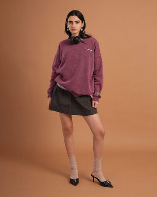 Burgundy Washed Boxy Crewneck Acid Washed Crewnecks IN YOUR SHOE M