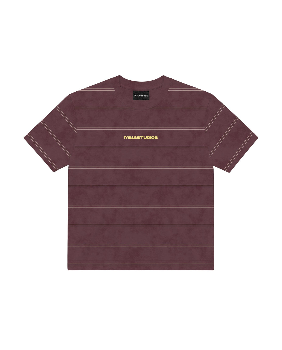 Burgundy Washed Striped Boxy Tee Printed Boxy Tee IN YOUR SHOE