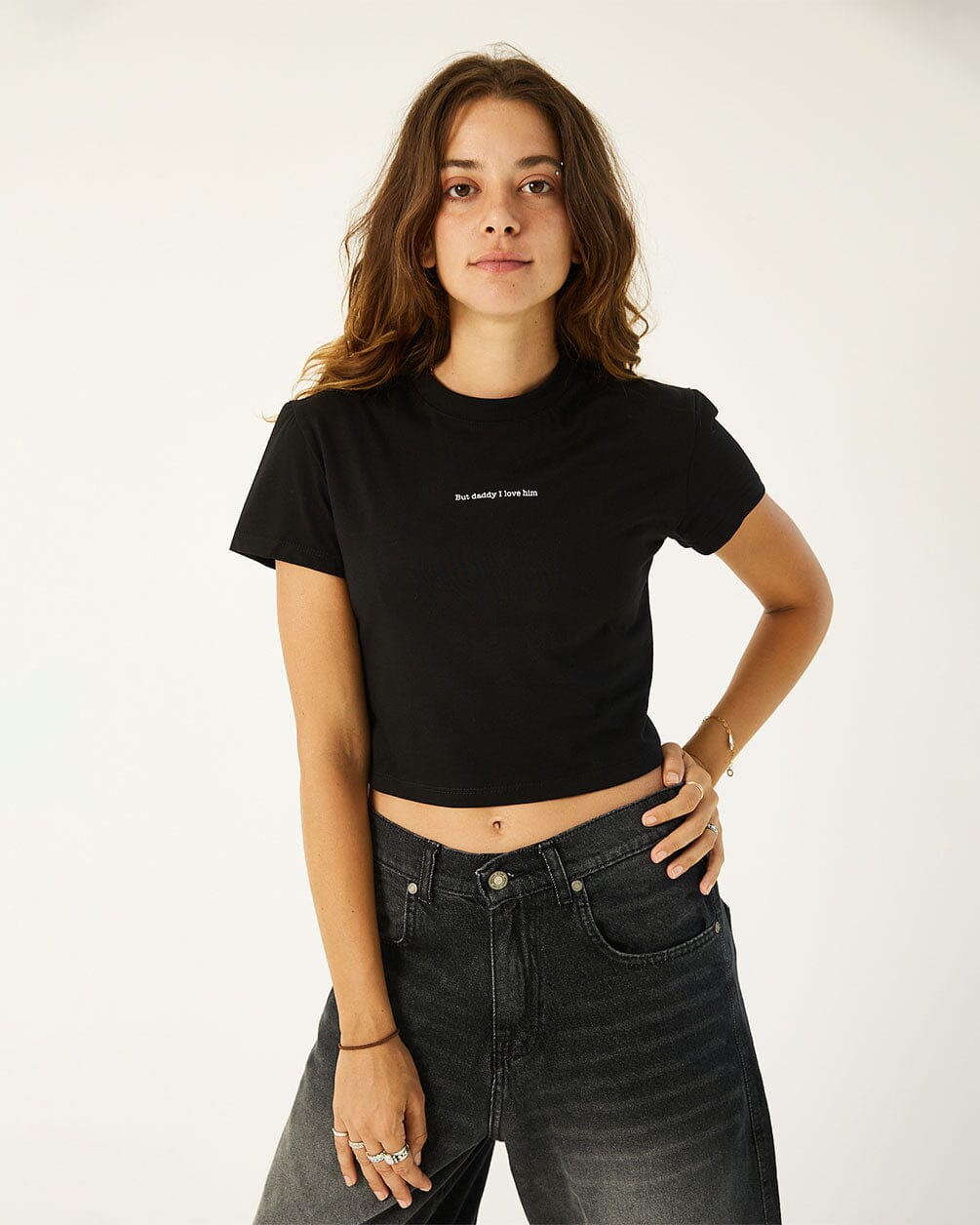 But Daddy I Love Him Cropped Tee Statement Cropped Tee IN YOUR SHOE