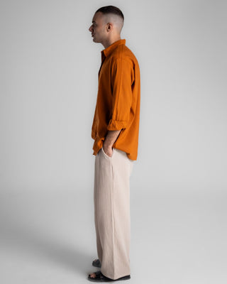 Camel Brown Boyfriend Linen Shirt Boyfriend Shirt IN YOUR SHOE