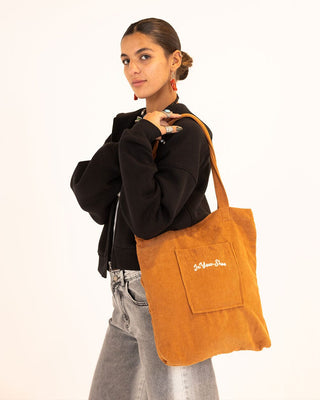 Camel Tote Velvet Totes IN YOUR SHOE