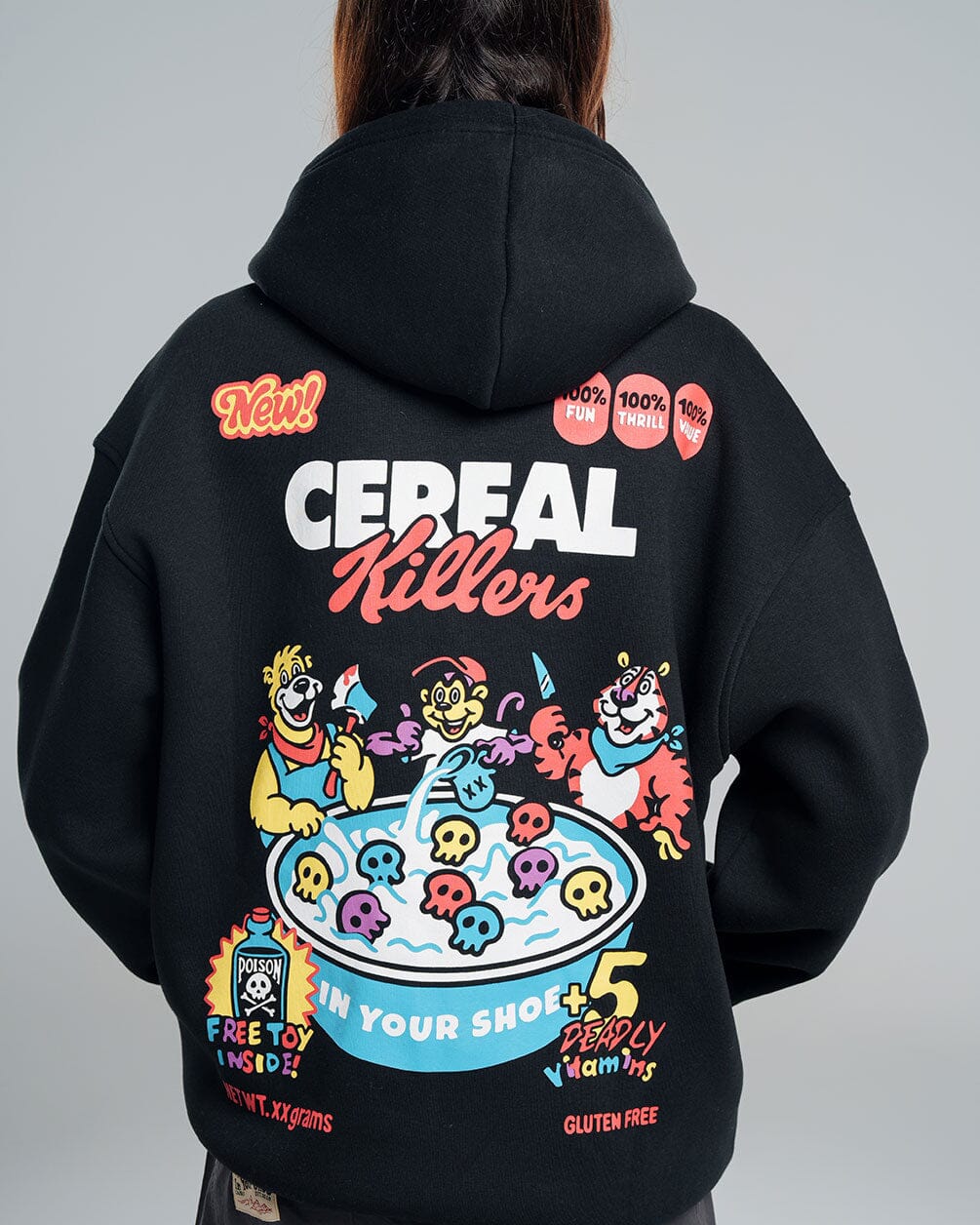 Cereal Killer PT.2 Hoodie Printed Hoodies IN YOUR SHOE L Black