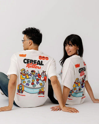 Cereal Killer Pt.2 Printed Oversized Tee Printed Oversized Tees IN YOUR SHOE M White