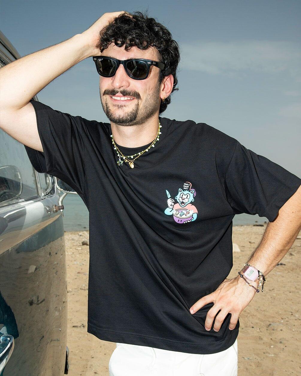 Cereal Killer Pt.2 Printed Oversized Tee Printed Oversized Tees IN YOUR SHOE M Black
