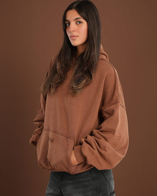 Coffee Washed Balloon Fit Hoodie Balloon Fit Hoodies IN YOUR SHOE