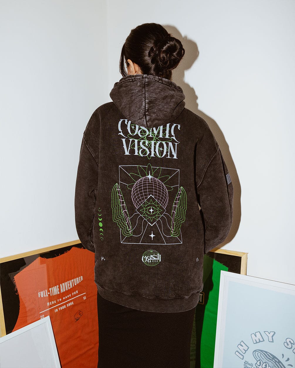 Cosmic Vision Washed Hoodie Acid Washed Hoodies IN YOUR SHOE M 
