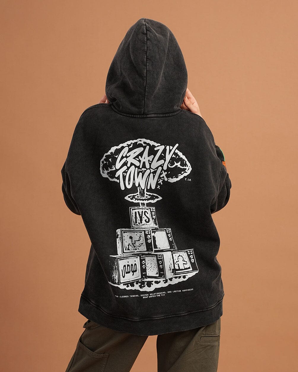 Crazy Town Washed Hoodie Acid Washed Hoodies IN YOUR SHOE