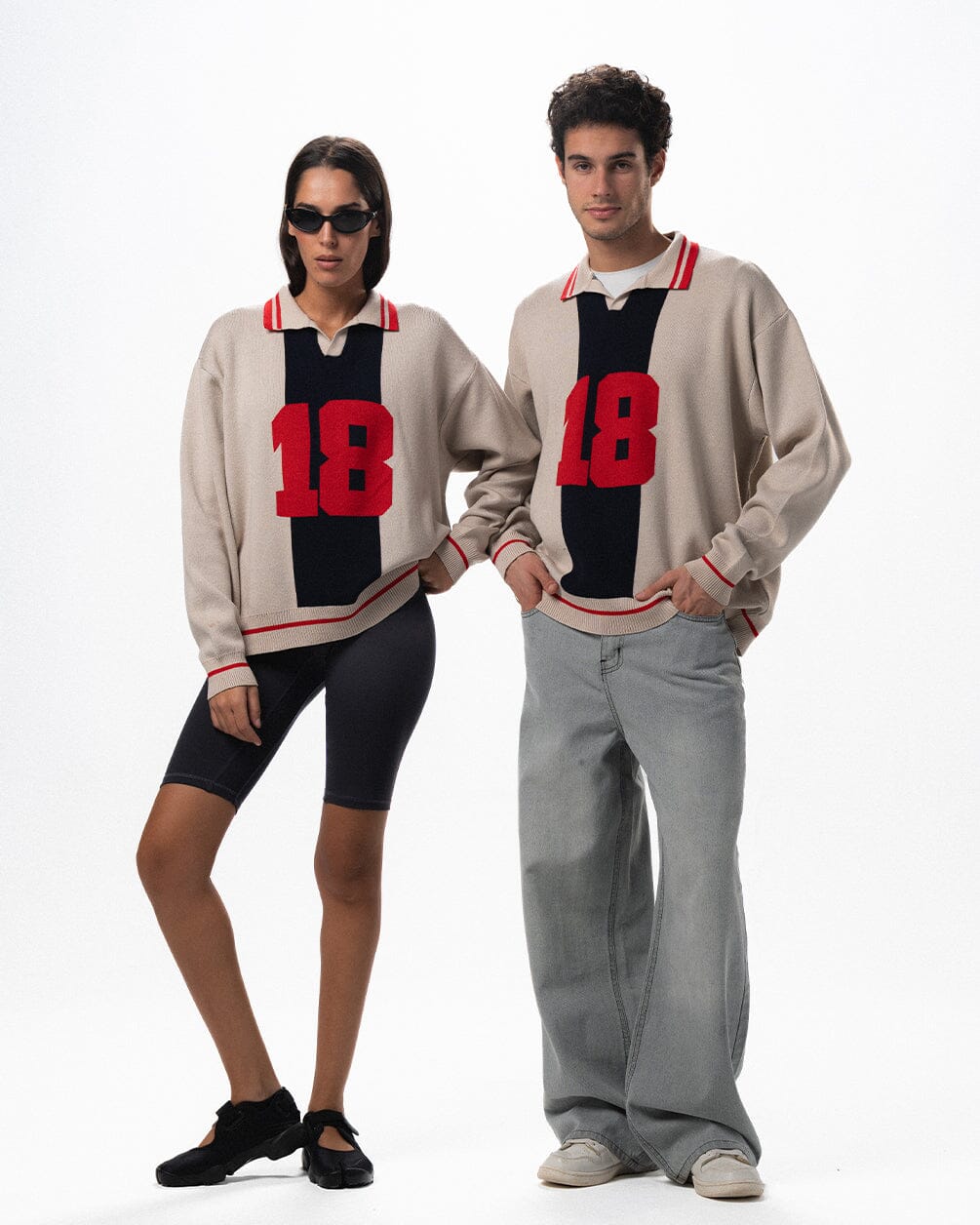 Creamy Striped Oversized Polo Polo T-Shirts IN YOUR SHOE S