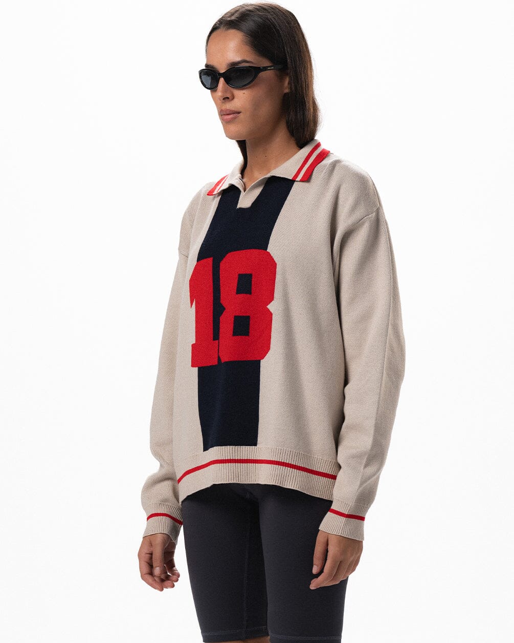 Creamy Striped Oversized Polo Polo T-Shirts IN YOUR SHOE