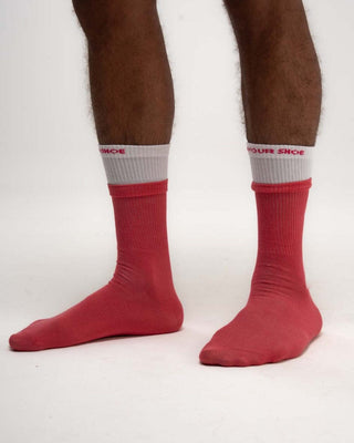Creme Hot Pink Double Layered Neck Socks Neck Socks IN YOUR SHOE