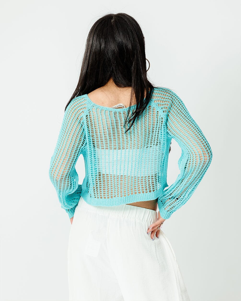 Cyan Fishnet Top Fishnet Top IN YOUR SHOE
