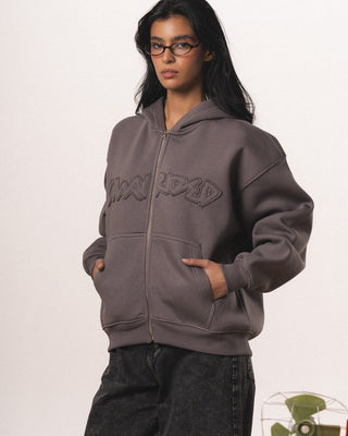 Dark Grey Afterclass Boxy Zip-Up Hoodie Zip Up Hoodies IN YOUR SHOE