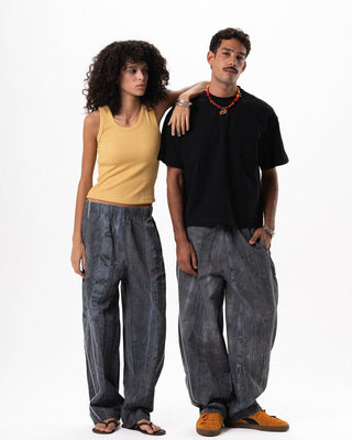 Dark Grey Barrel Track Pants Pants IN YOUR SHOE S