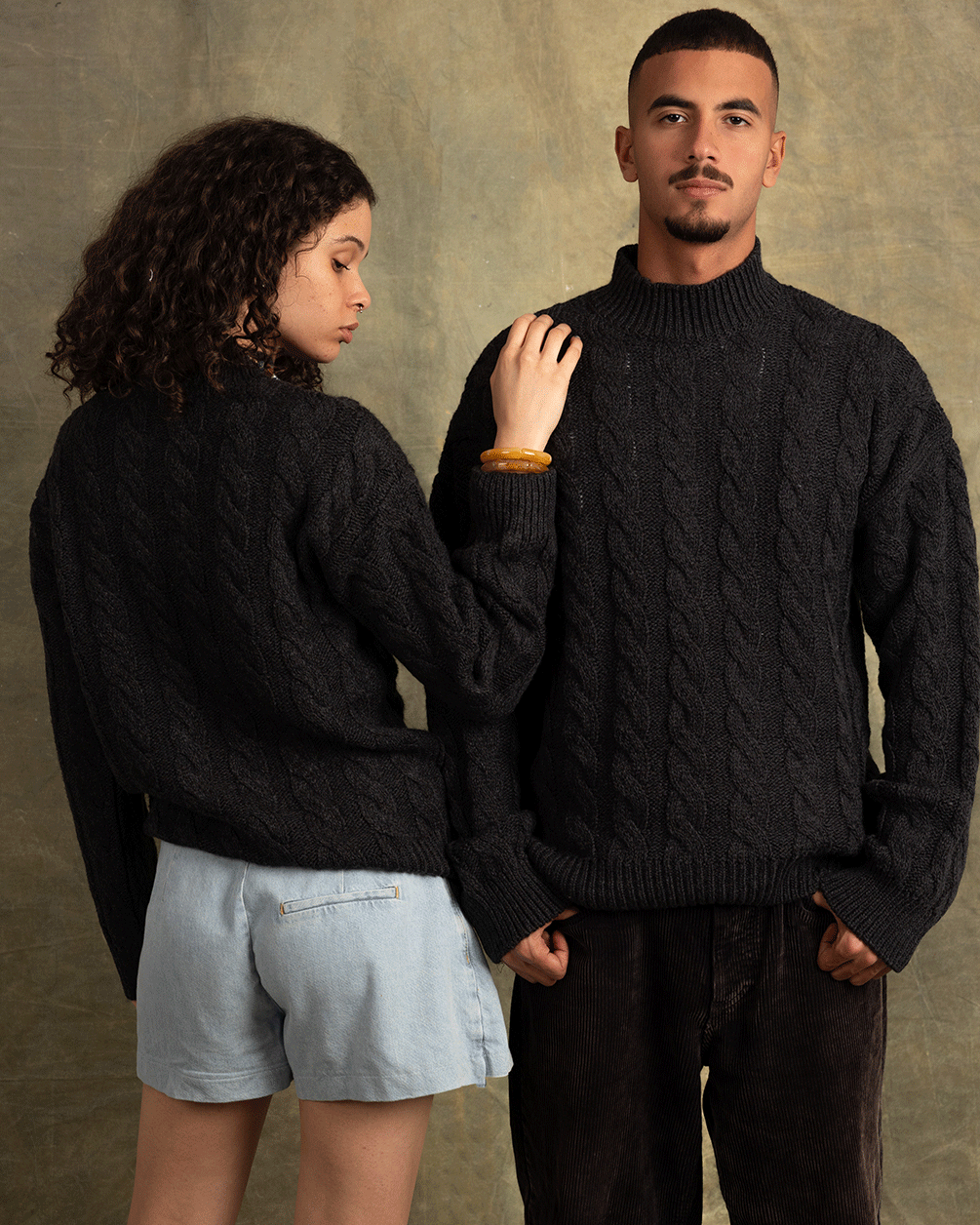 Dark Grey Cable Knit Sweater Cable Knit Sweater IN YOUR SHOE