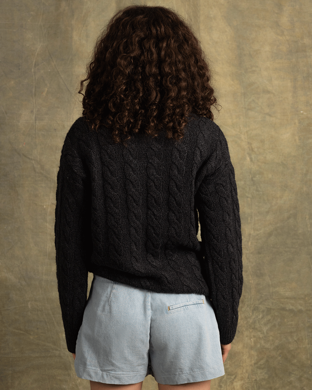 Dark Grey Cable Knit Sweater Cable Knit Sweater IN YOUR SHOE