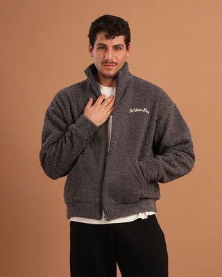 Dark Grey Fleece Jacket Fleece Jacket IN YOUR SHOE M