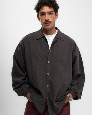 Dark Grey Oversized Textured Windbreaker Windbreaker IN YOUR SHOE