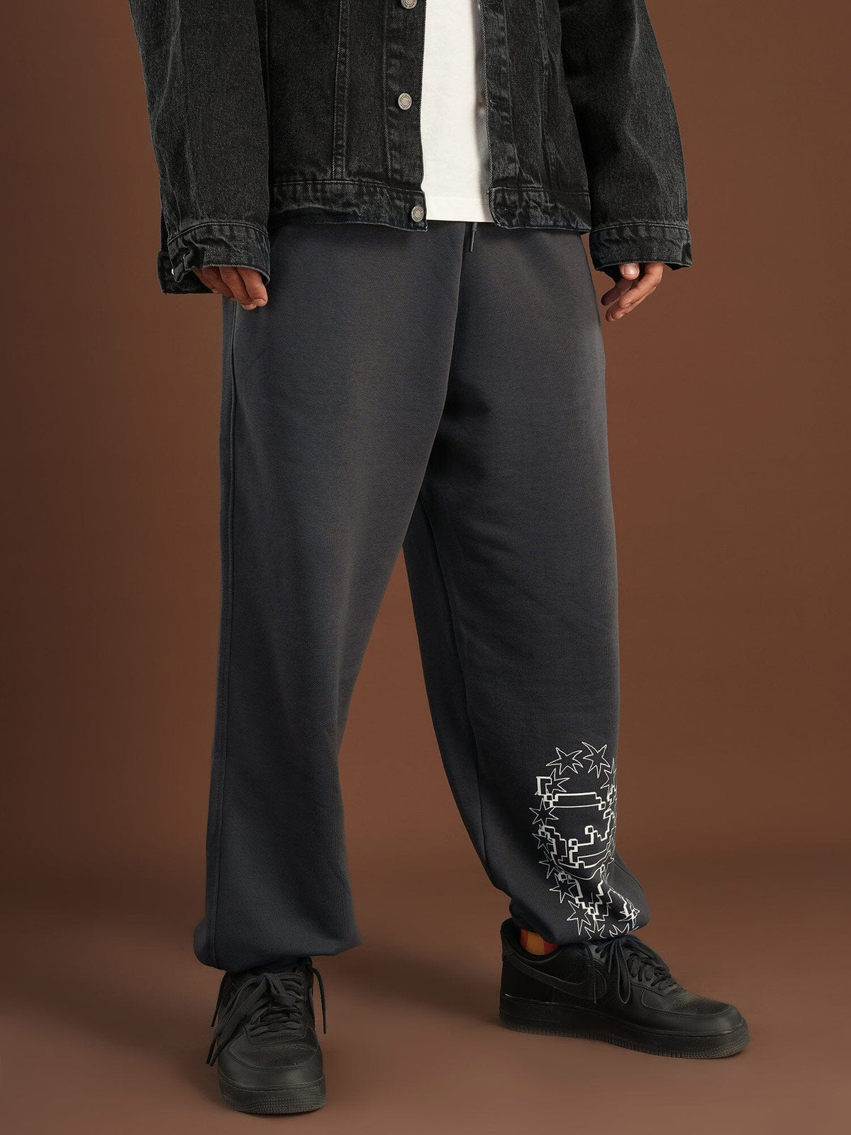 Dark Grey Printed Swants Swants IN YOUR SHOE