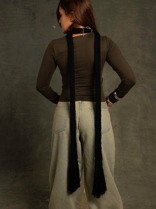 Dark Navy Thin Scarf Scarves IN YOUR SHOE