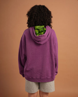 Dark Purple IYS Washed Hoodie Acid Washed Hoodies IN YOUR SHOE