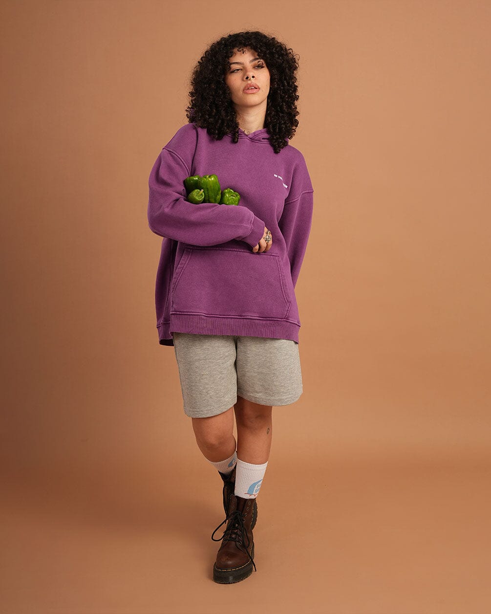 Dark Purple IYS Washed Hoodie Acid Washed Hoodies IN YOUR SHOE