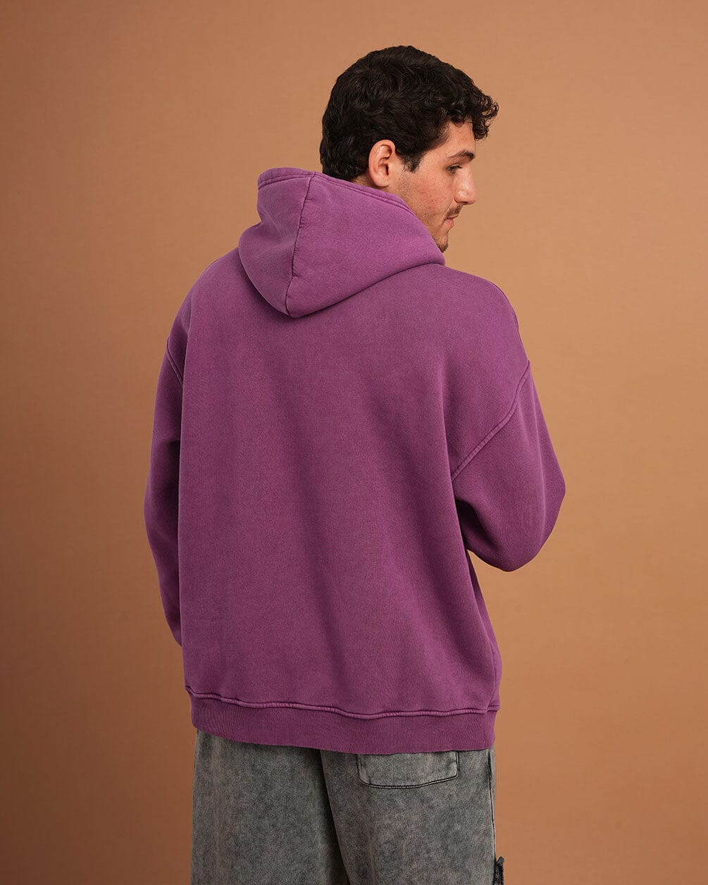 Dark Purple IYS Washed Hoodie Acid Washed Hoodies IN YOUR SHOE
