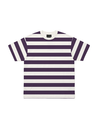 Dark Purple Striped Oversized Tee Striped Oversized Tees IN YOUR SHOE