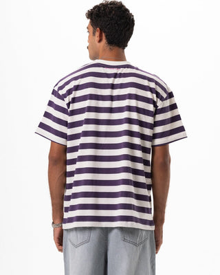 Dark Purple Striped Oversized Tee Striped Oversized Tees IN YOUR SHOE L