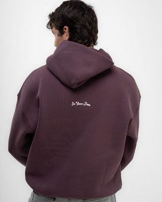 Deep Cherry Basic Heavy Oversized Hoodie Plain Hoodies IN YOUR SHOE