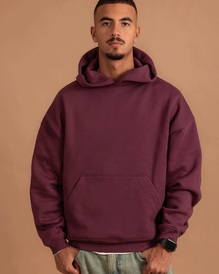 Deep Cherry Heavy Boxy Hoodie Heavy Boxy Hoodies IN YOUR SHOE L