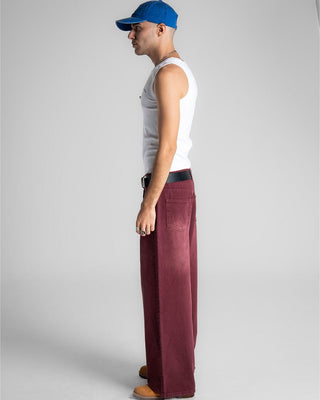 Deep Red Baggy Jeans Jeans IN YOUR SHOE 44