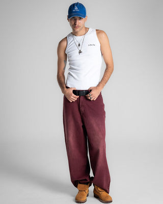 Deep Red Baggy Jeans Jeans IN YOUR SHOE 34