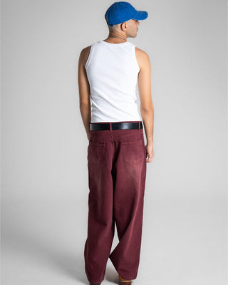 Deep Red Baggy Jeans Jeans IN YOUR SHOE 40