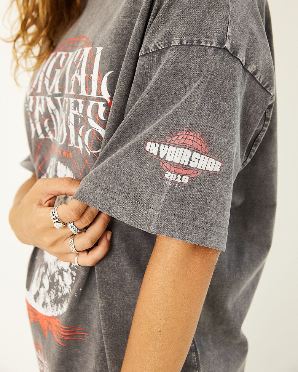 Digital Senses Acid Washed Oversized Tee Washed Oversized Tee IN YOUR SHOE XL
