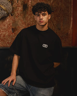 El Beit Beity Black Oversized Tee Printed Oversized Tees In Your Shoe X SHAHID M