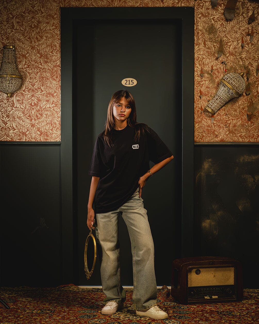 El Beit Beity Black Oversized Tee Printed Oversized Tees In Your Shoe X SHAHID S
