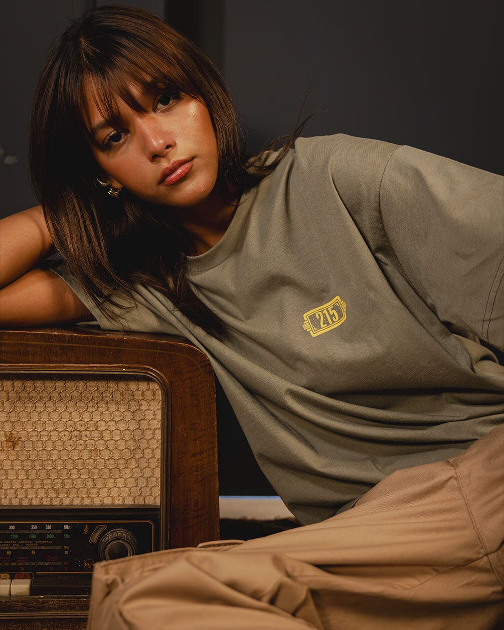 El Beit Beity Olive Oversized Tee Printed Oversized Tees In Your Shoe X SHAHID XL