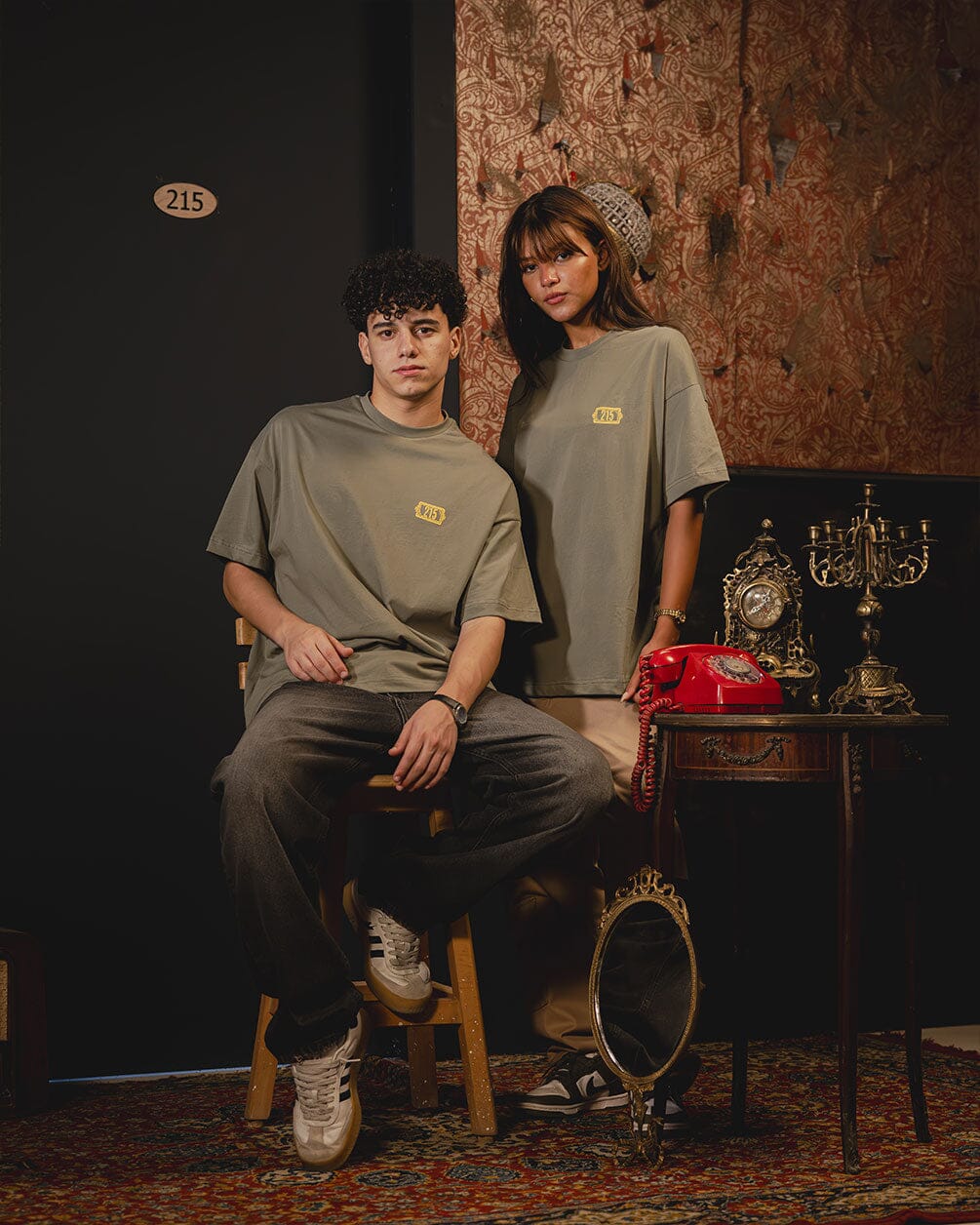 El Beit Beity Olive Oversized Tee Printed Oversized Tees In Your Shoe X SHAHID L