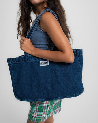 Everyday Blue Denim Tote Bag Denim Totes IN YOUR SHOE