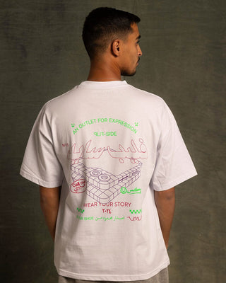 Expression Printed Oversized Tee Printed Oversized Tees In Your Shoe X Samsung S White