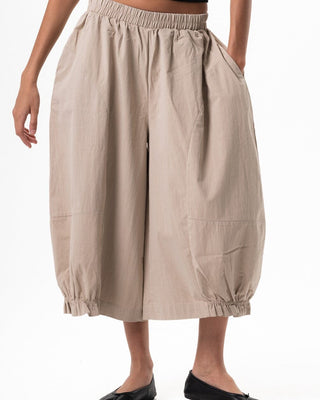Female Beige Cropped Balloon Pants Pants IN YOUR SHOE M