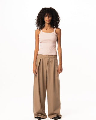 Female Beige Loose Office Pants Pants IN YOUR SHOE S