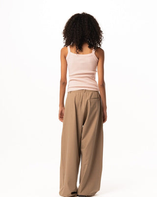 Female Beige Loose Office Pants Pants IN YOUR SHOE M