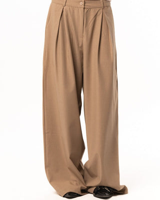 Female Beige Loose Office Pants Pants IN YOUR SHOE L