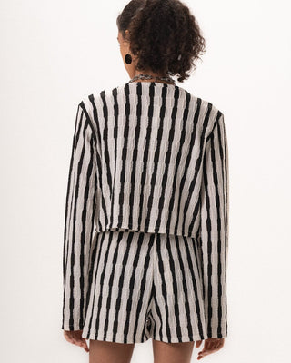 Female Black Striped Knit Set Knit Set IN YOUR SHOE L S