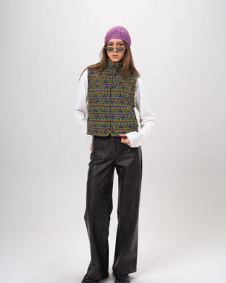 Female Black Washed Wide Leg Leather Pants Leather Pants IN YOUR SHOE S