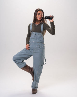 Female Blue Barrel Fit Overall Jeans IN YOUR SHOE 36